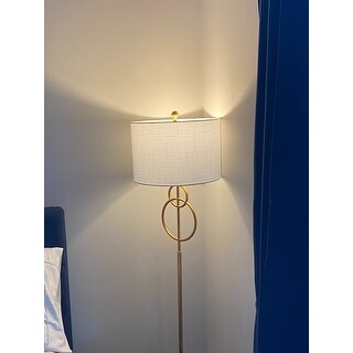 Haines 60 Modern Circle Marble Metal Led Floor Lamp Gold By Jonathan Y Overstock 28263229